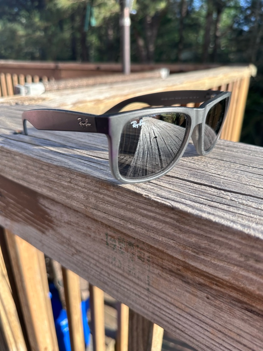 Ray-Ban Matte Gray and Black Wayfarer Sunglasses